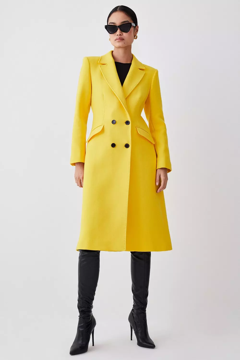 Yellow deals wool coat