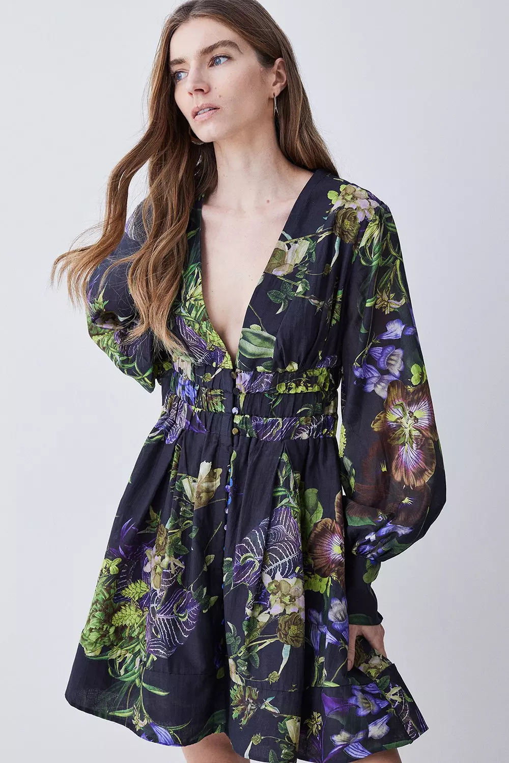 Floral silk 2024 mini dress