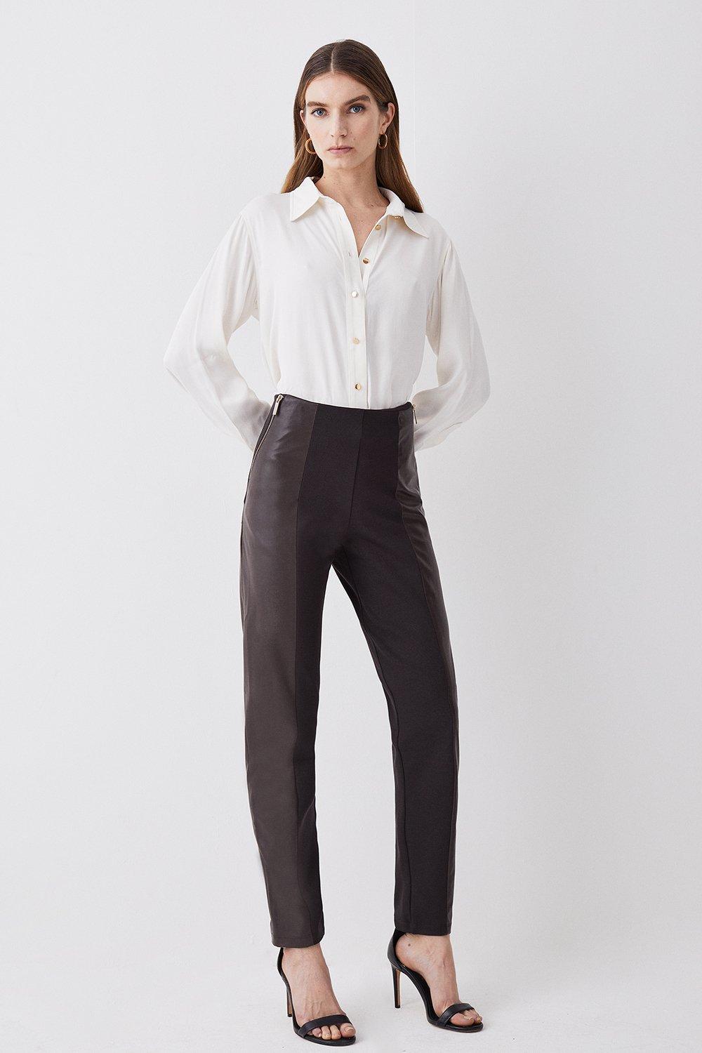 Women's Leather Trousers | Karen Millen