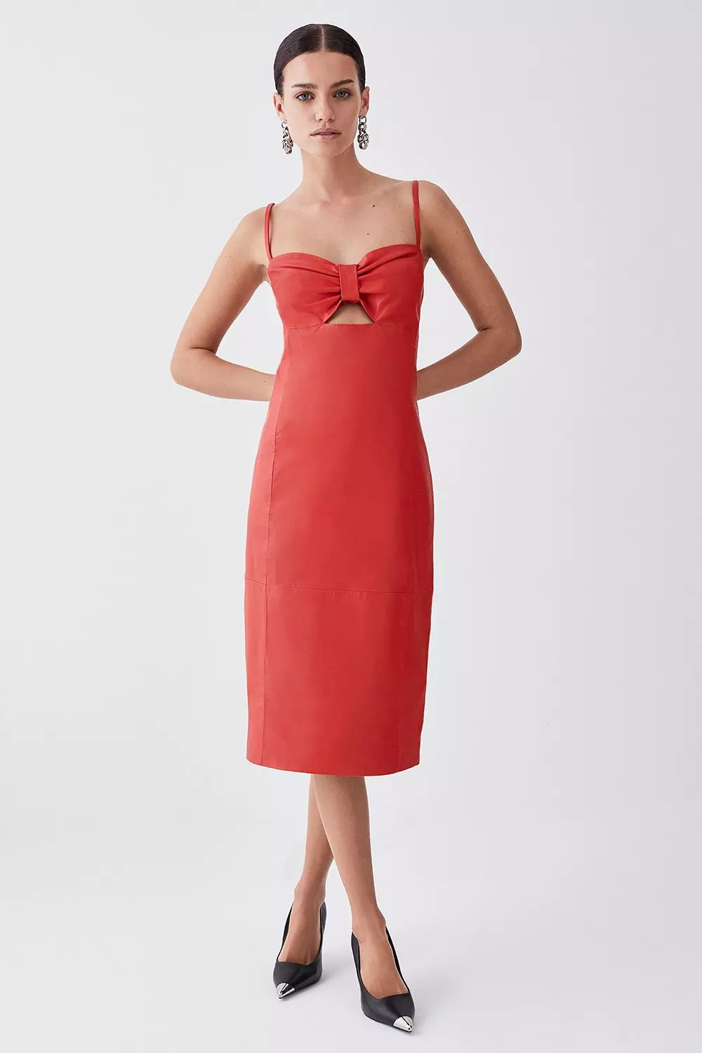 Karen millen 2025 red pencil dress