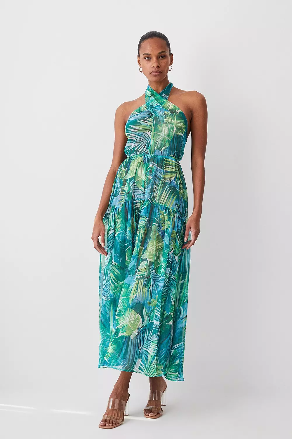 Tropical 2025 halter dress