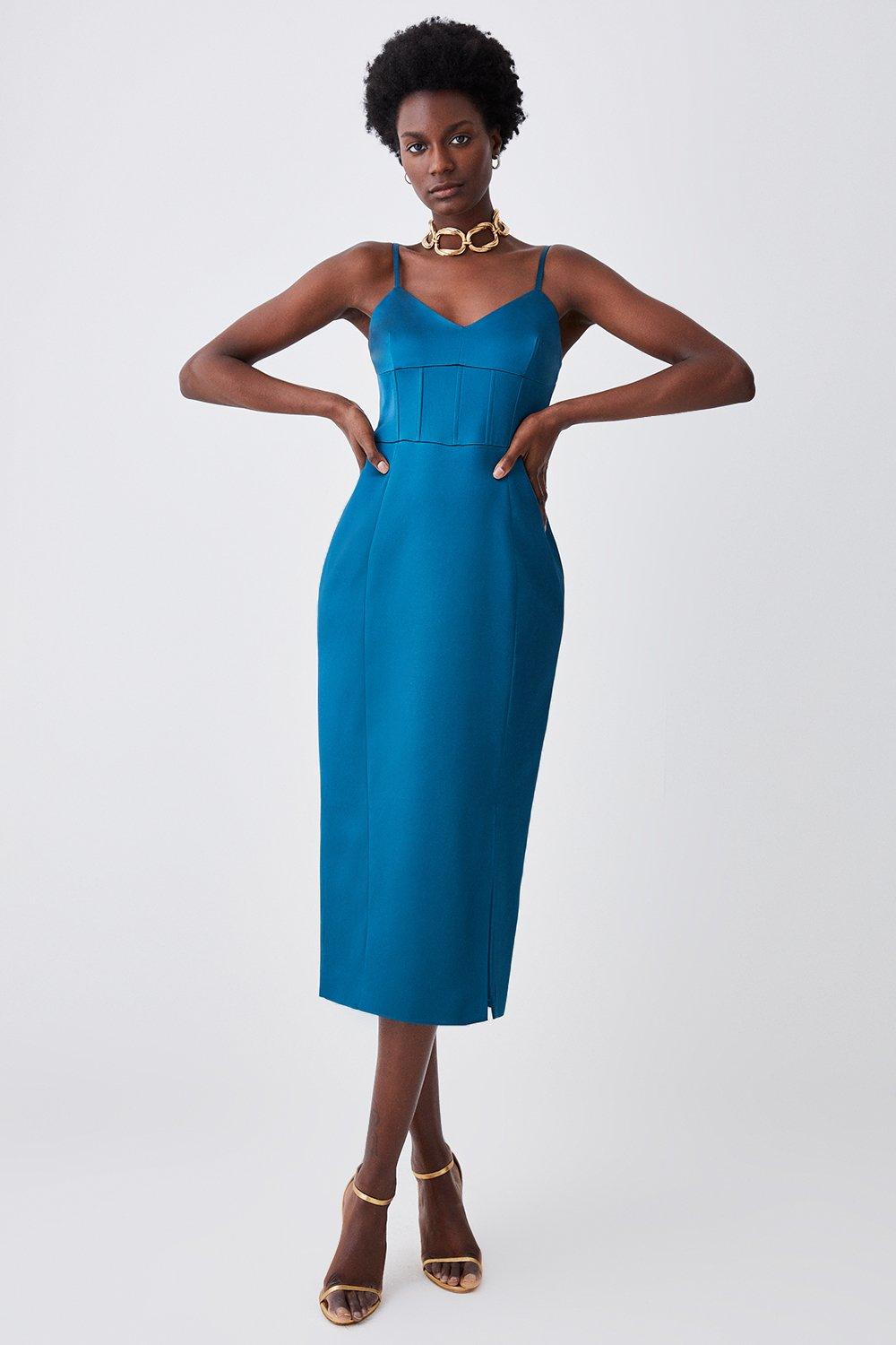 Oasis blue midi outlet dress