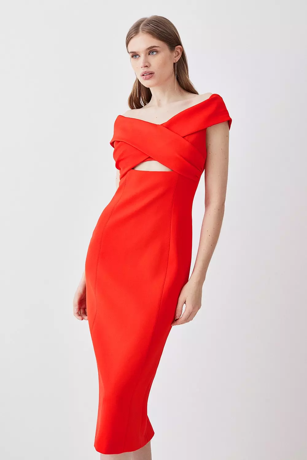 Karen millen red hot sale one shoulder dress