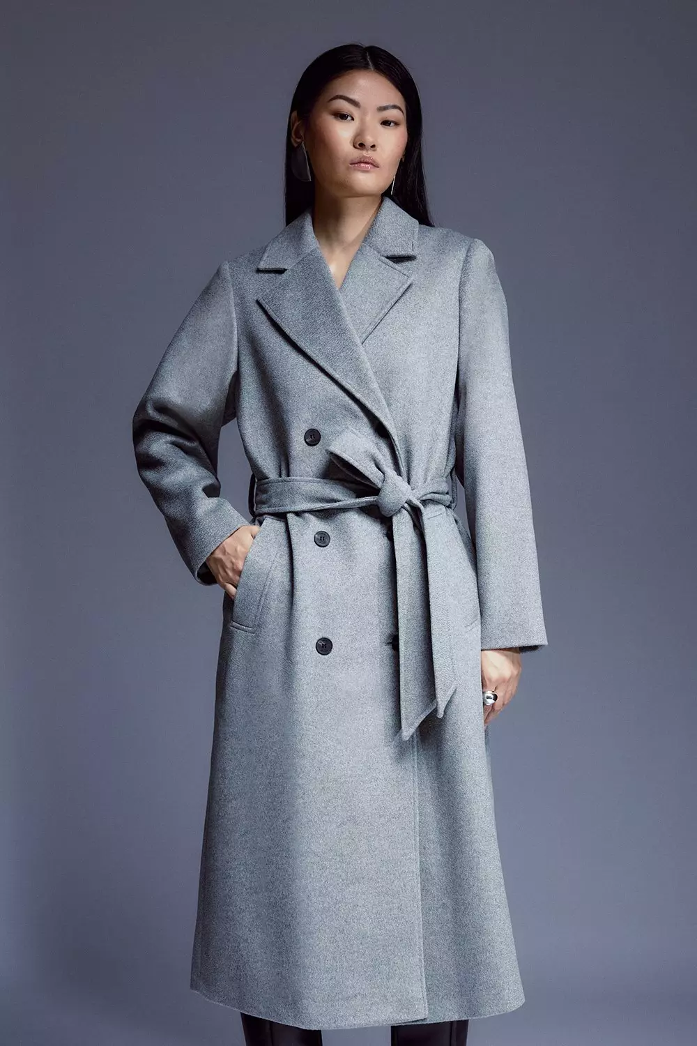 Karen millen textured longline coat sale