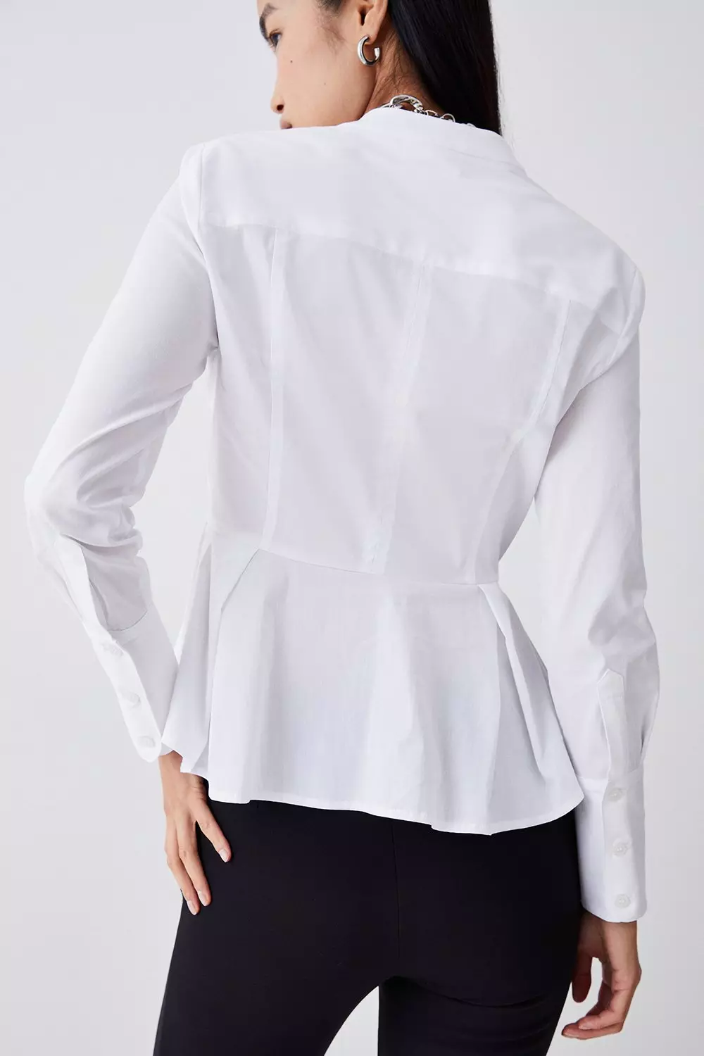 Peplum cheap white shirt