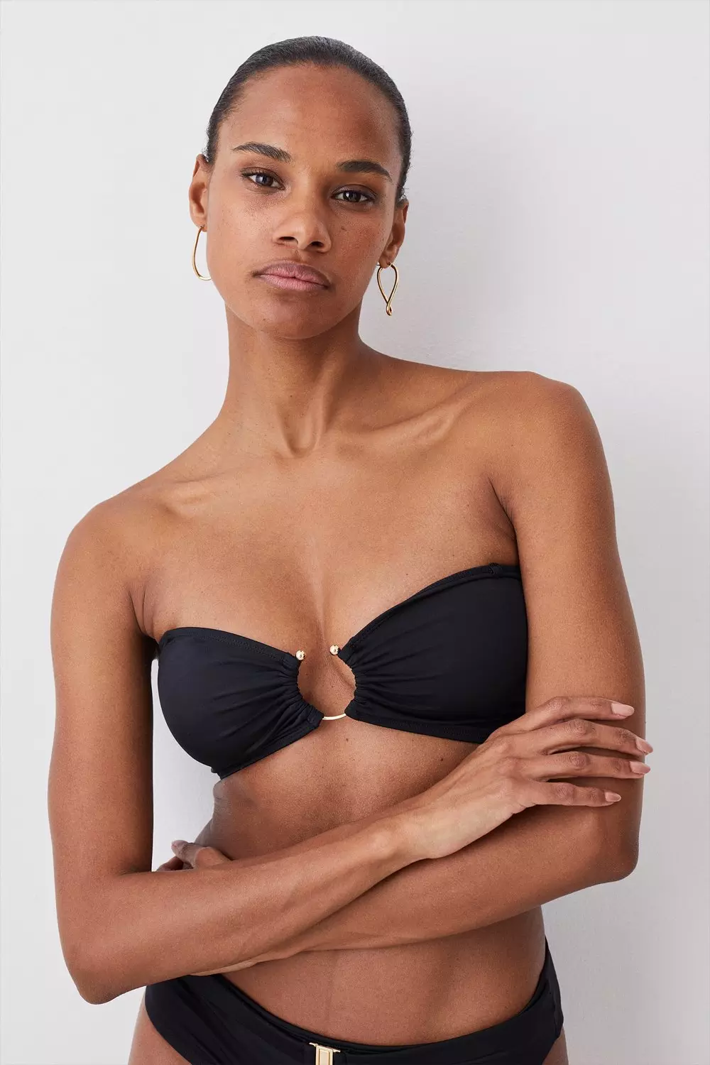 Black Gold Trim Bikini Top Karen Millen