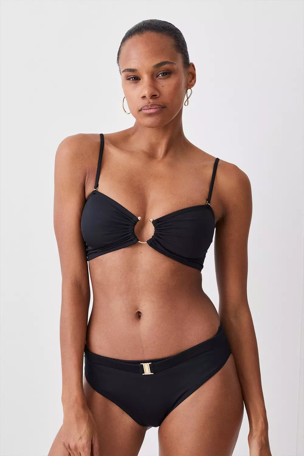 Black Gold Trim Bikini Top