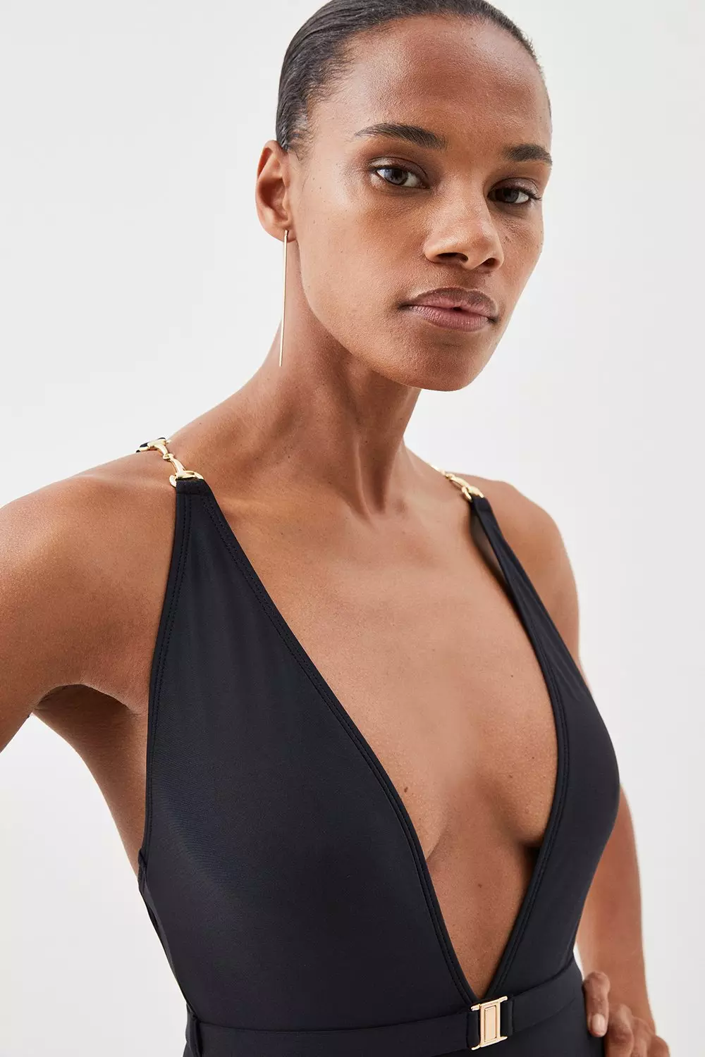 Plunge Belt Trim Detail Swimsuit Karen Millen