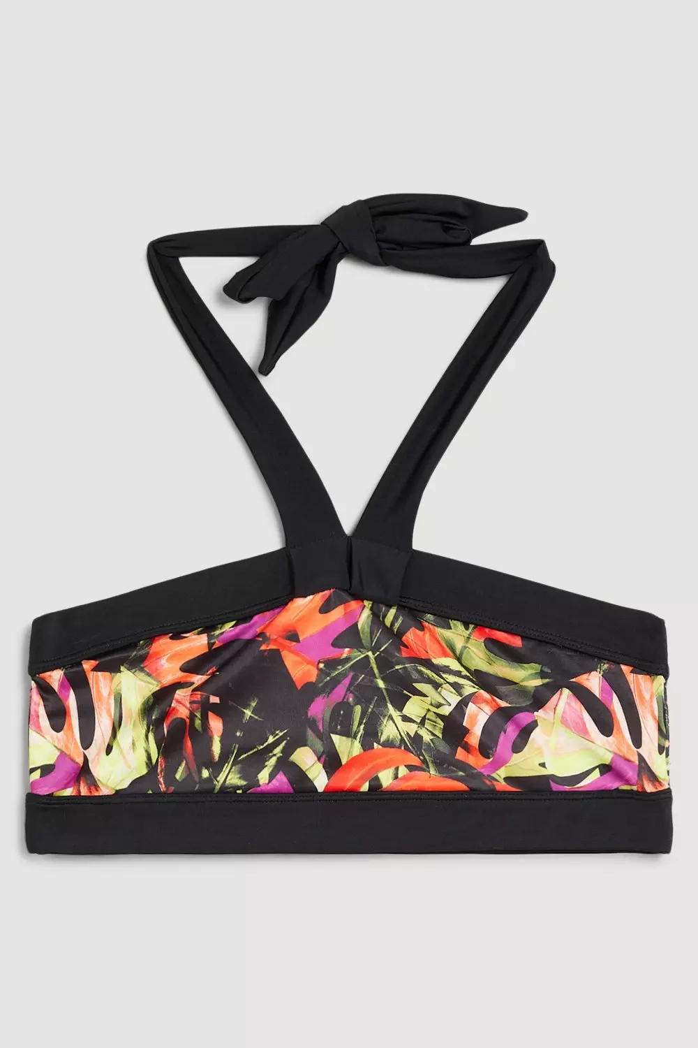 Abstract Print Halter Neck Bikini Top
