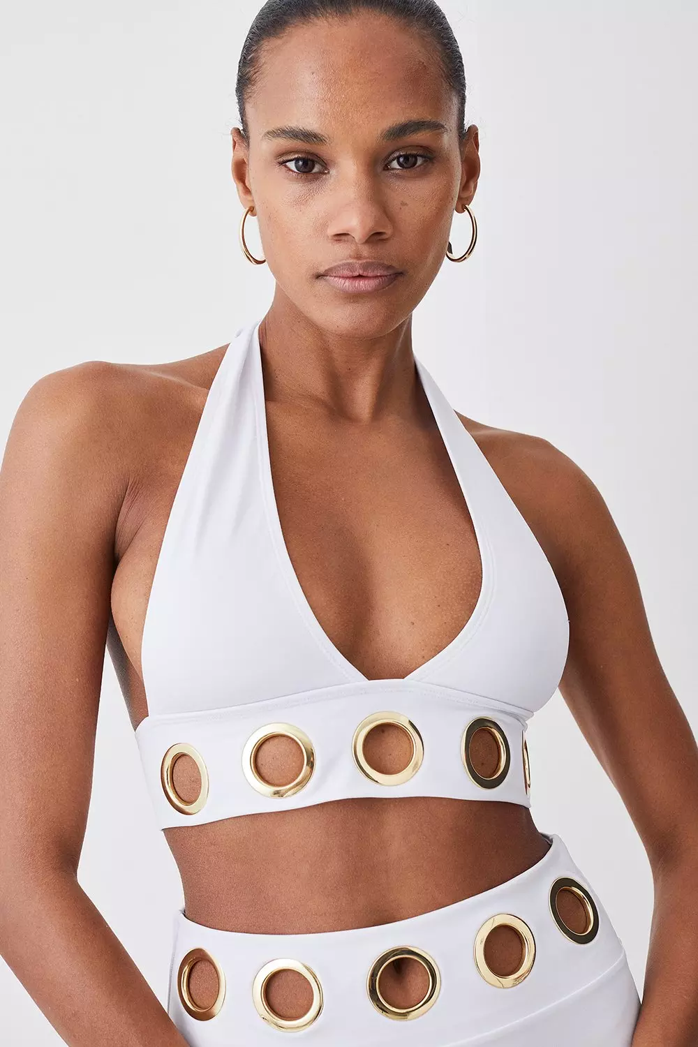 Eyelet Halter Neck Bralette