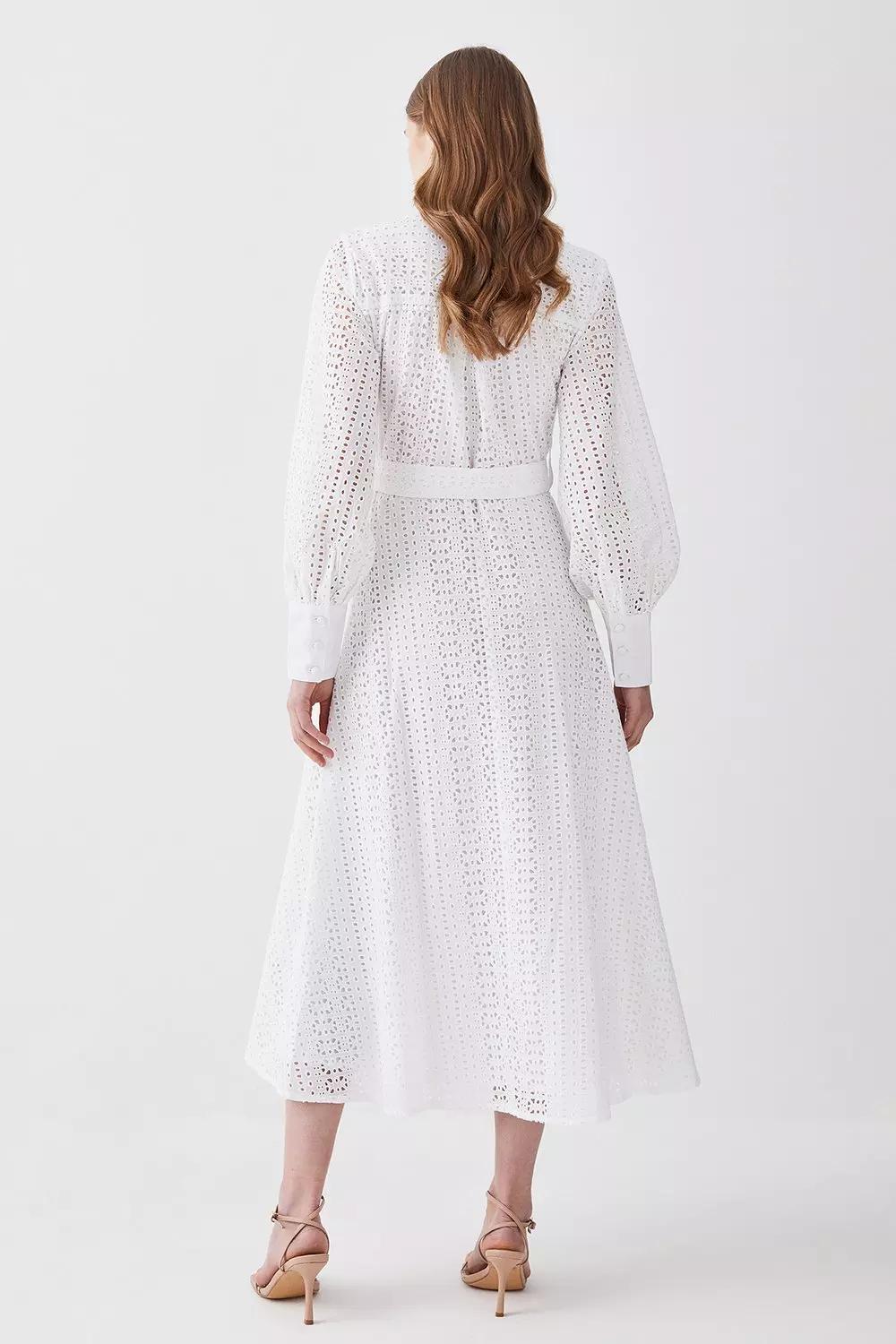 White broderie shop shirt dress