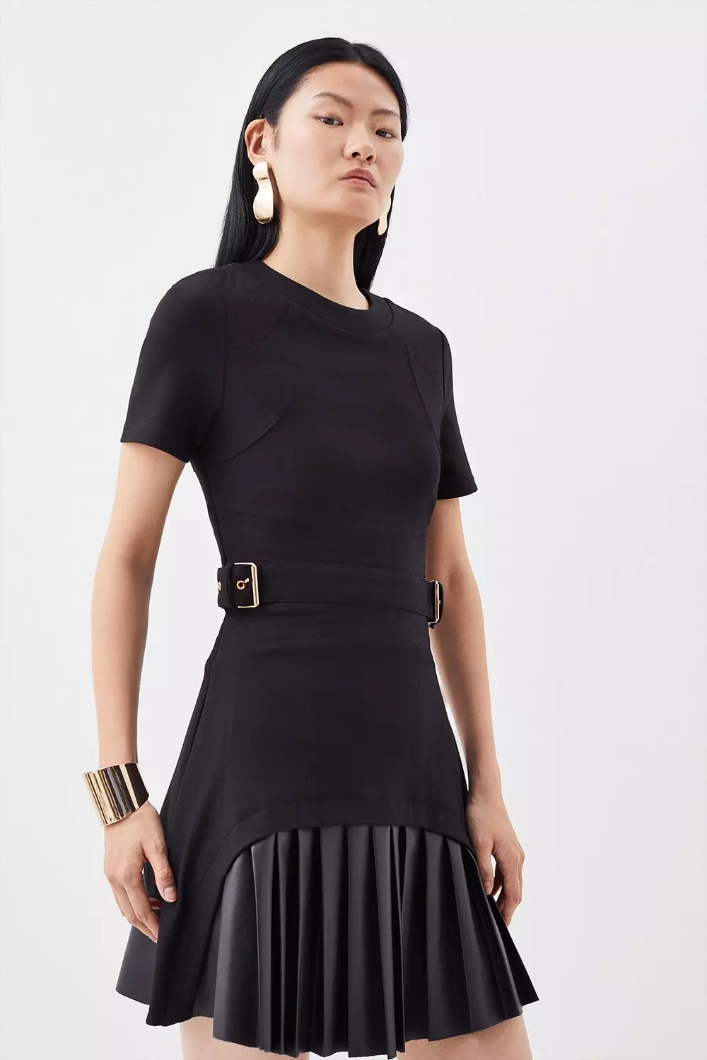 Karen millen pleated hem bodycon clearance dress