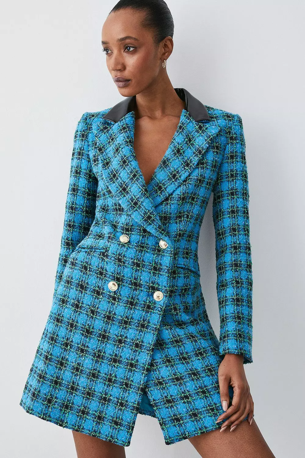 Karen millen tartan hot sale check forever dress