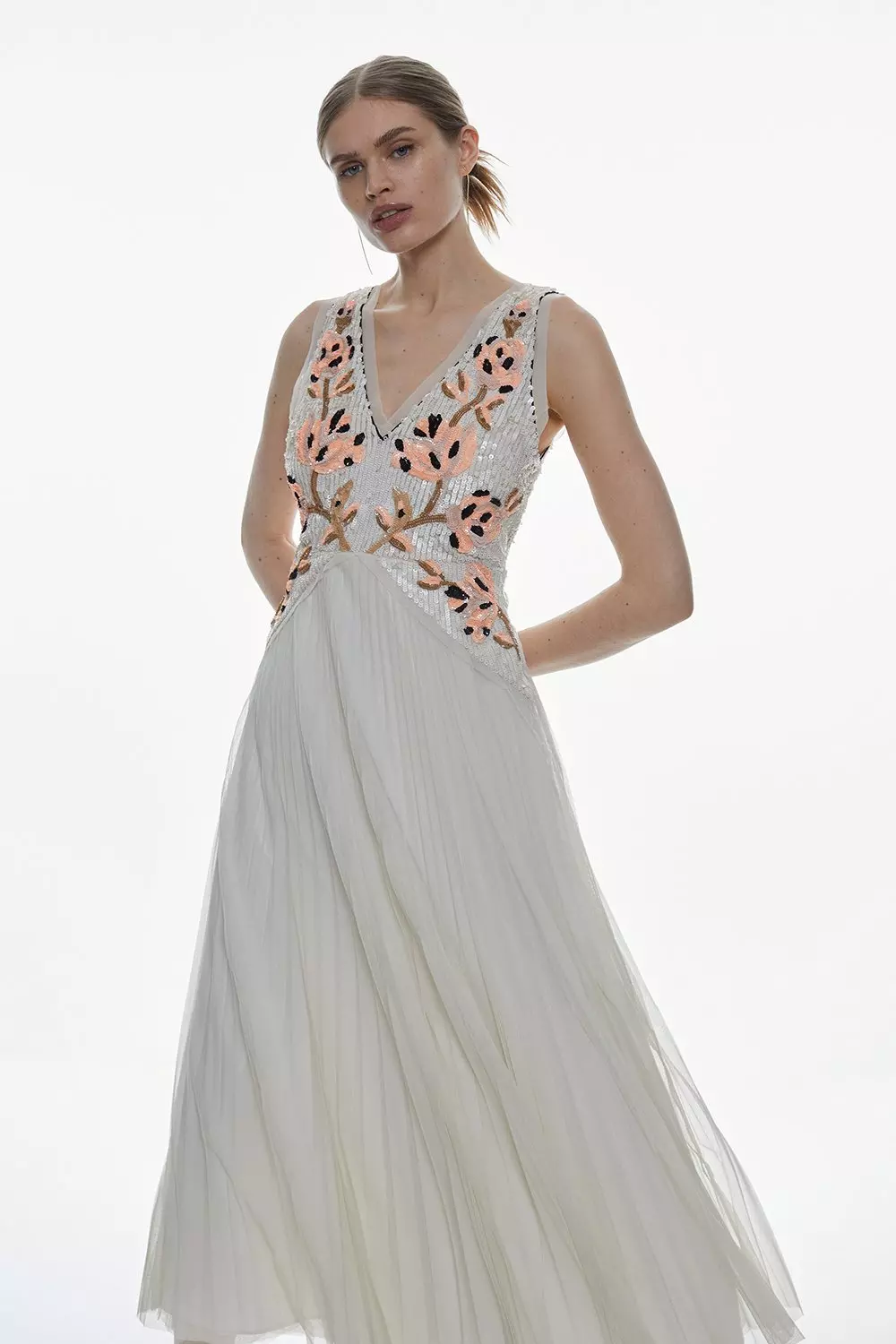 Floral embellished clearance gown