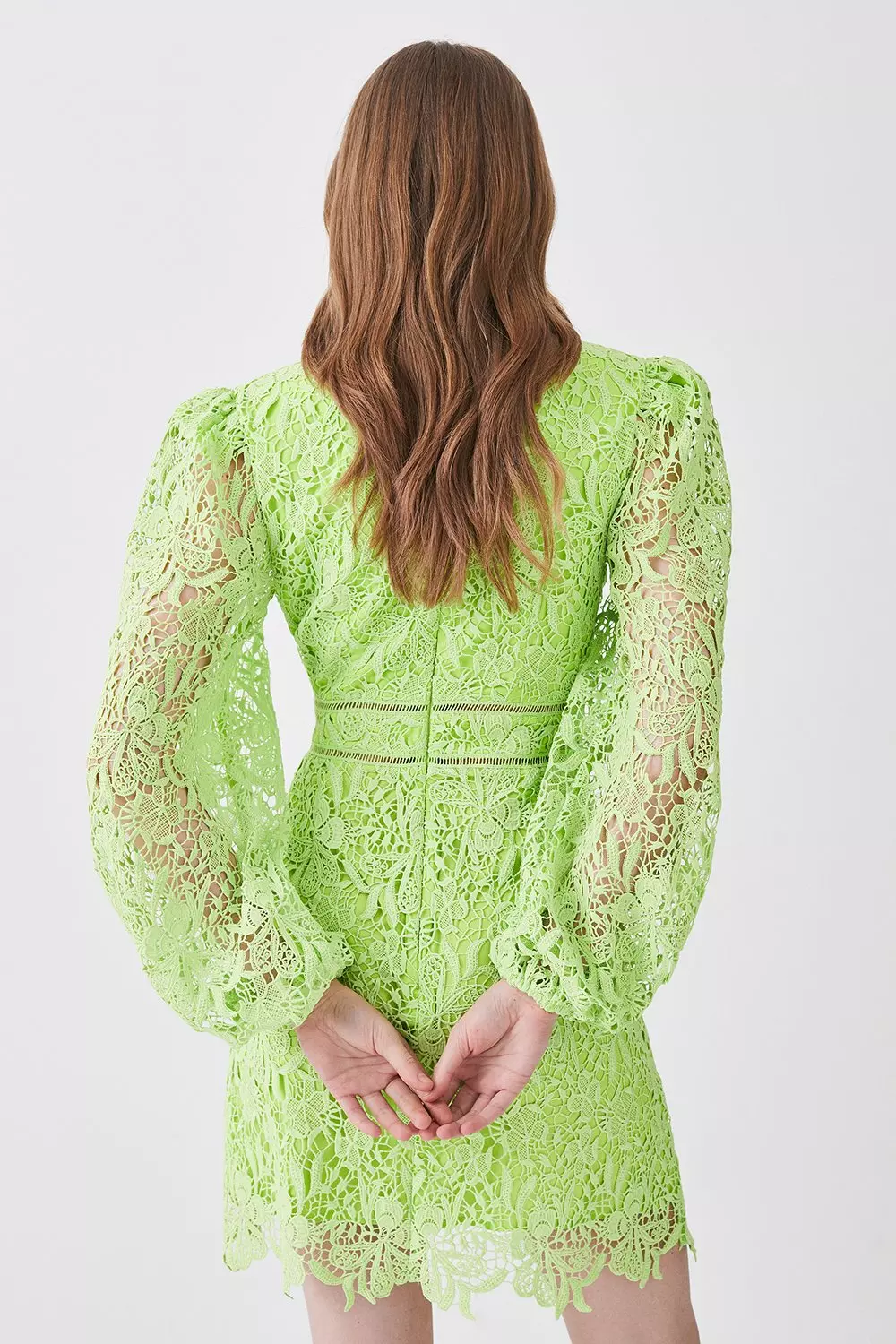 Green lace long sleeve on sale dress