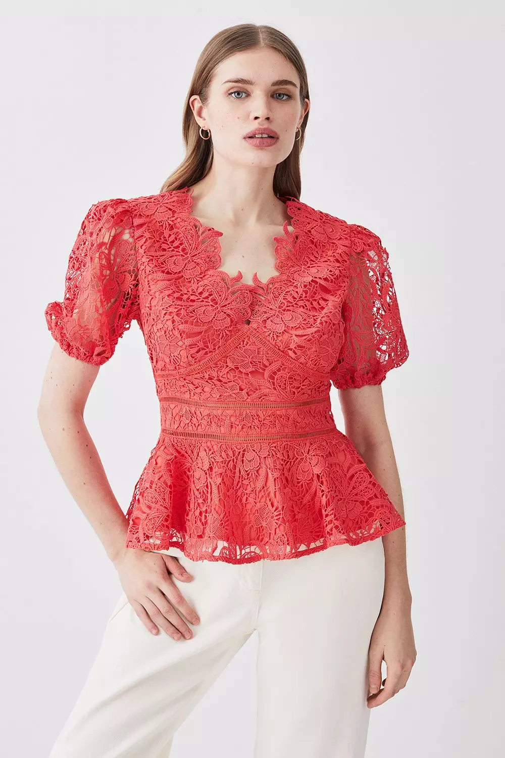 Karen millen clearance lace peplum dress