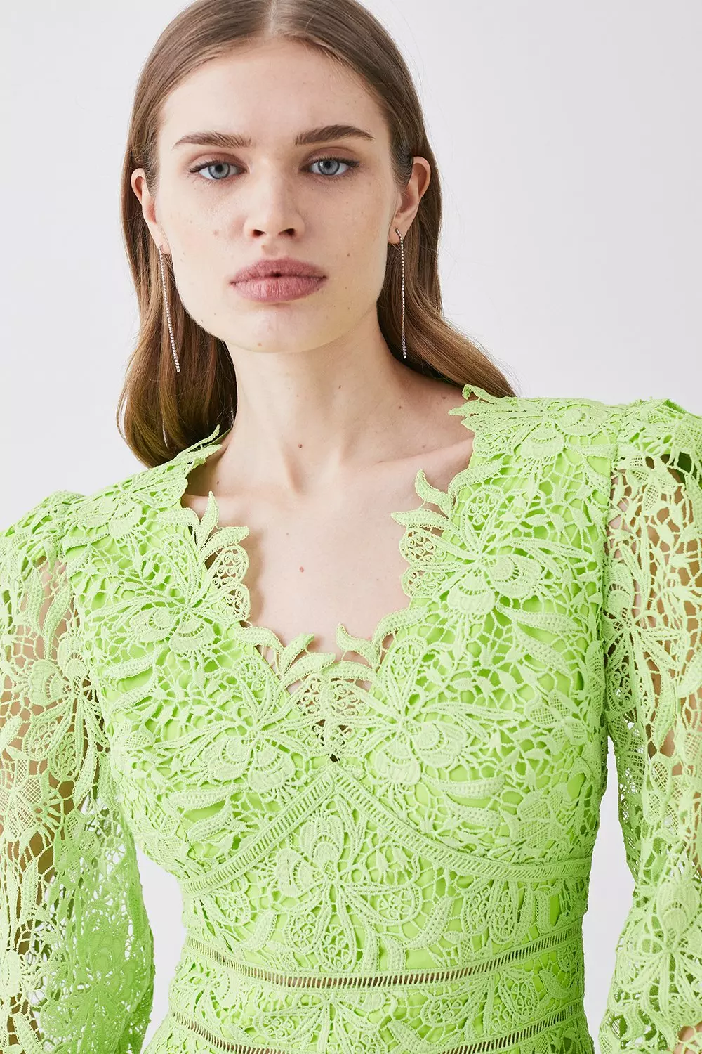 Lime Floral Guipure Lace