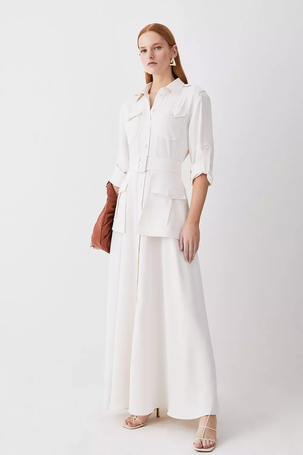 Lydia Millen Soft Tailored Belted Maxi Shirt Dress | Karen Millen