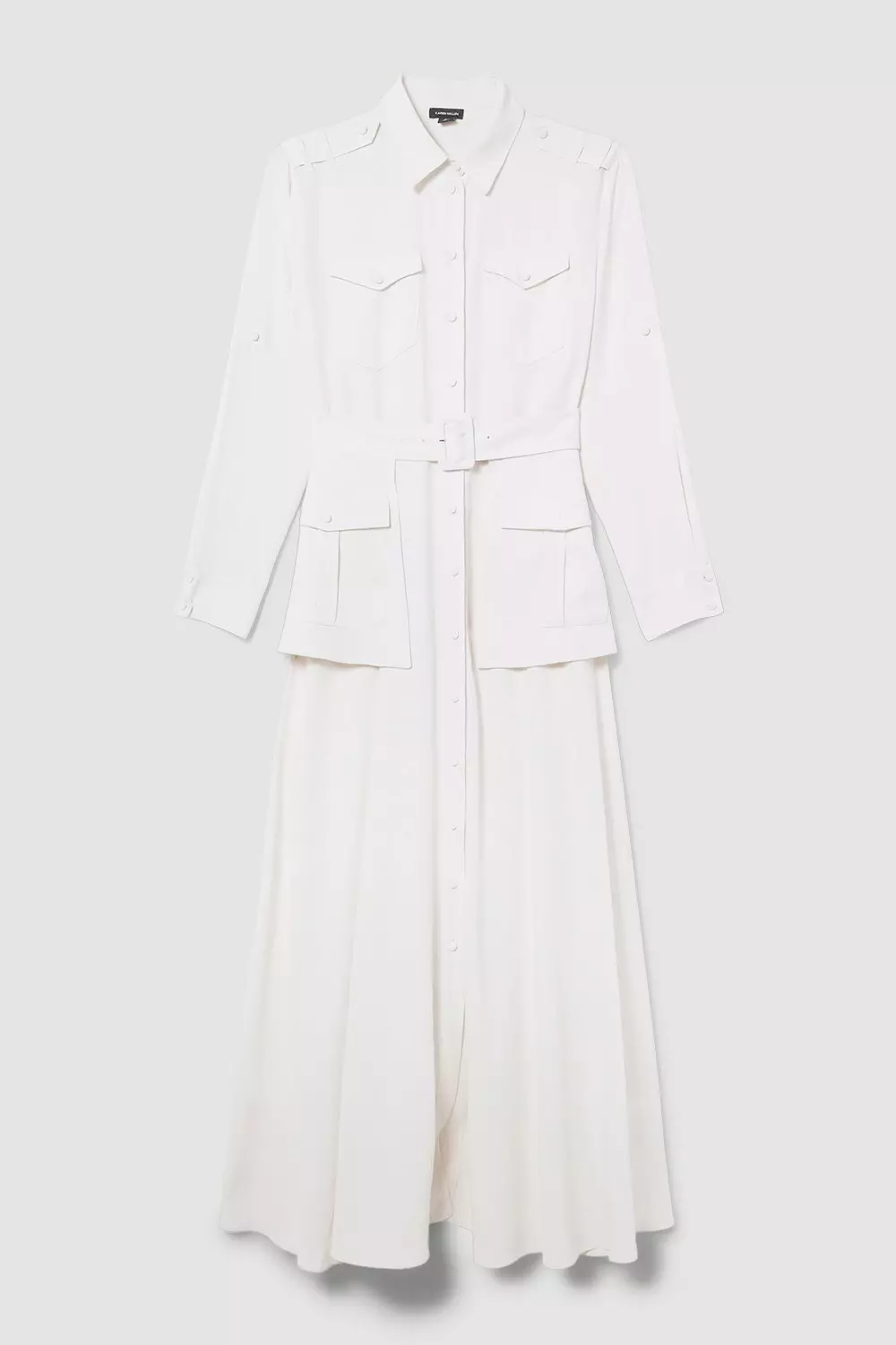 Lydia Millen Soft Tailored Belted Maxi Shirt Dress | Karen Millen