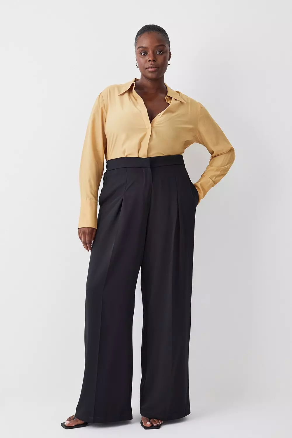 Plus Size Essential Tailored Wide Leg Pants | Karen Millen