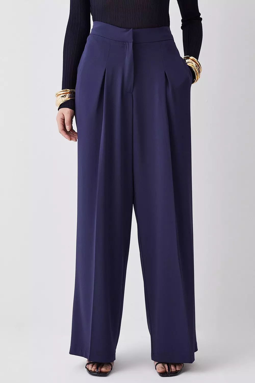 Navy blue wide leg best sale dress pants