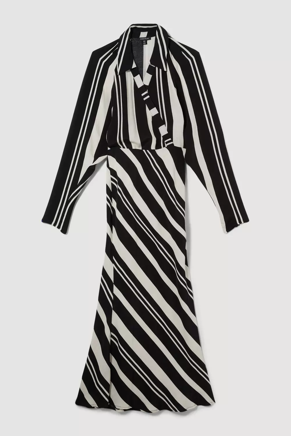 Karen millen graphic 2025 stripe midi dress