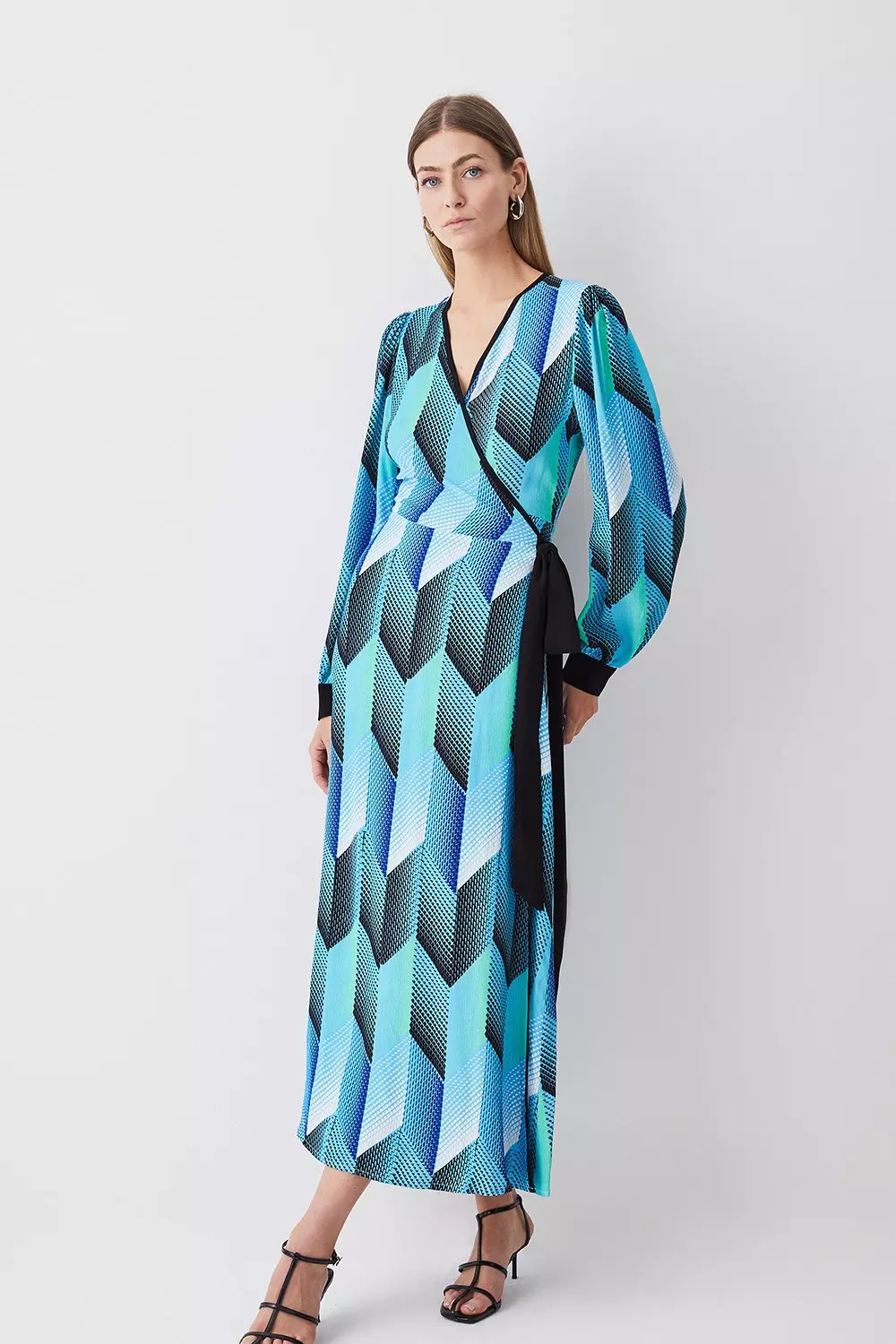 Karen millen 2024 blue wrap dress