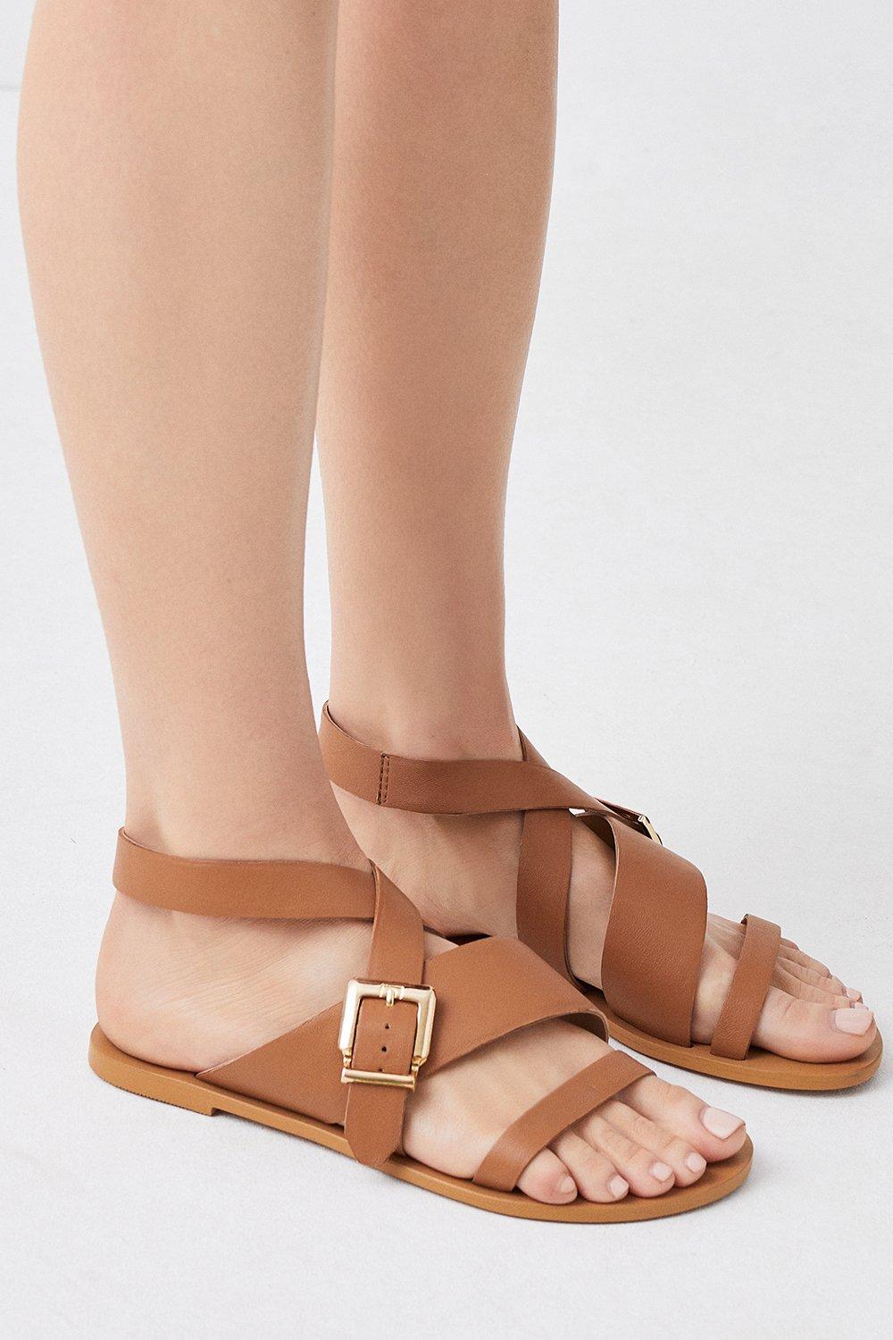 Office tan hot sale flat sandals