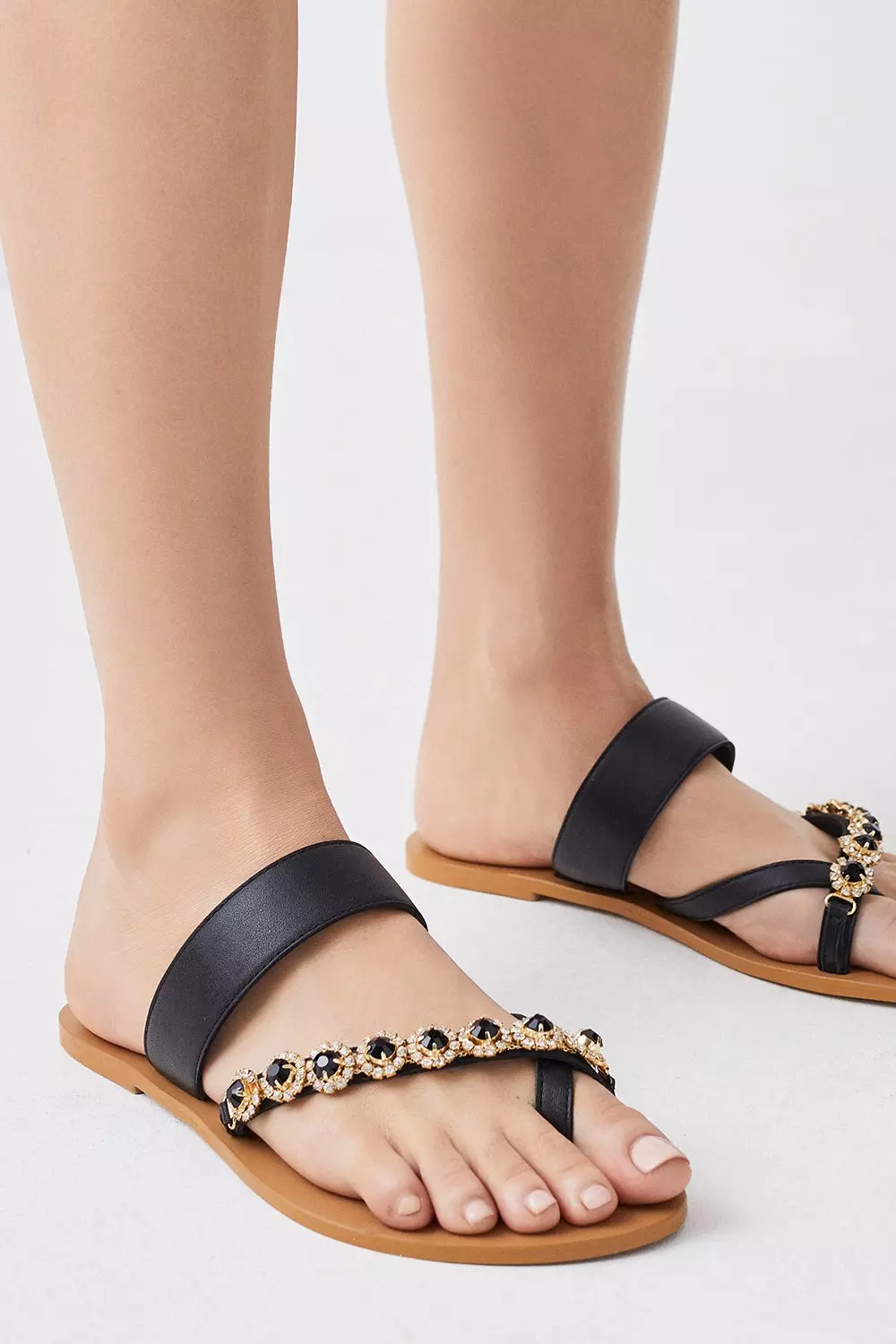 Diamante toe ring hot sale sandals