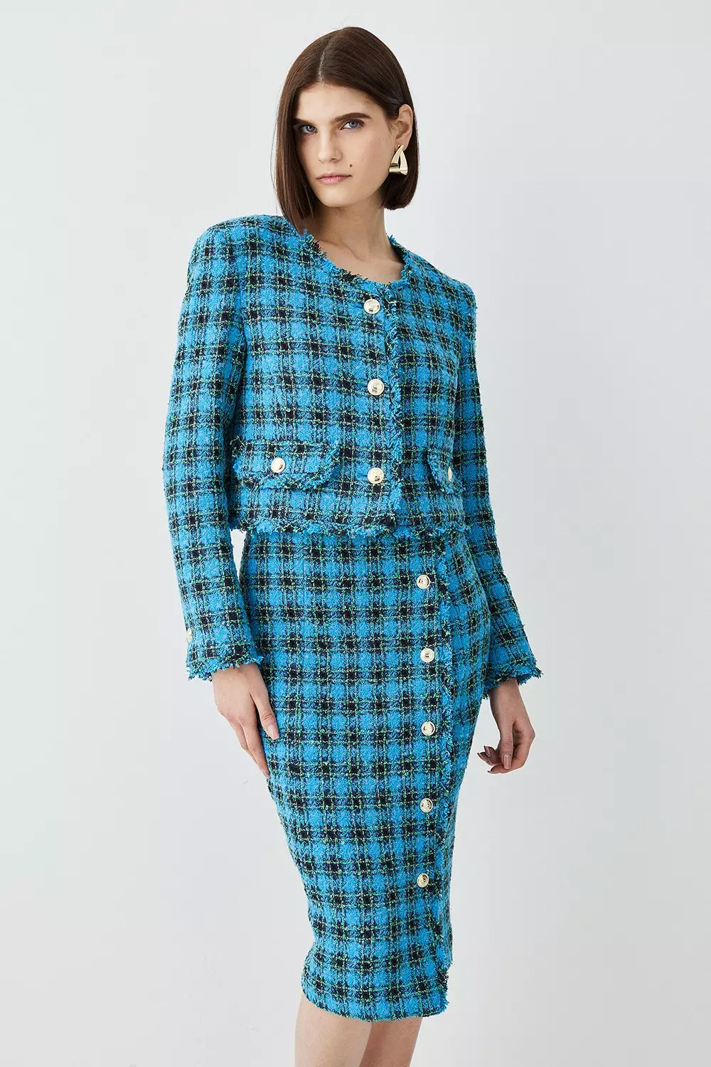 Karen millen tartan hot sale check forever dress