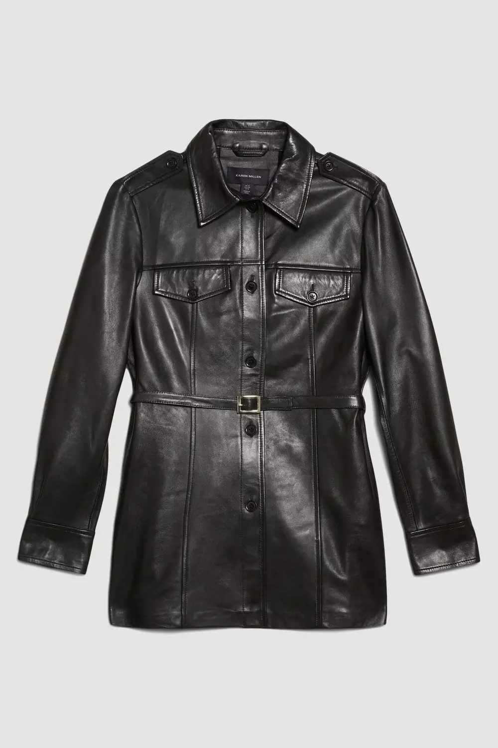 Karen millen 2025 fitted leather jacket