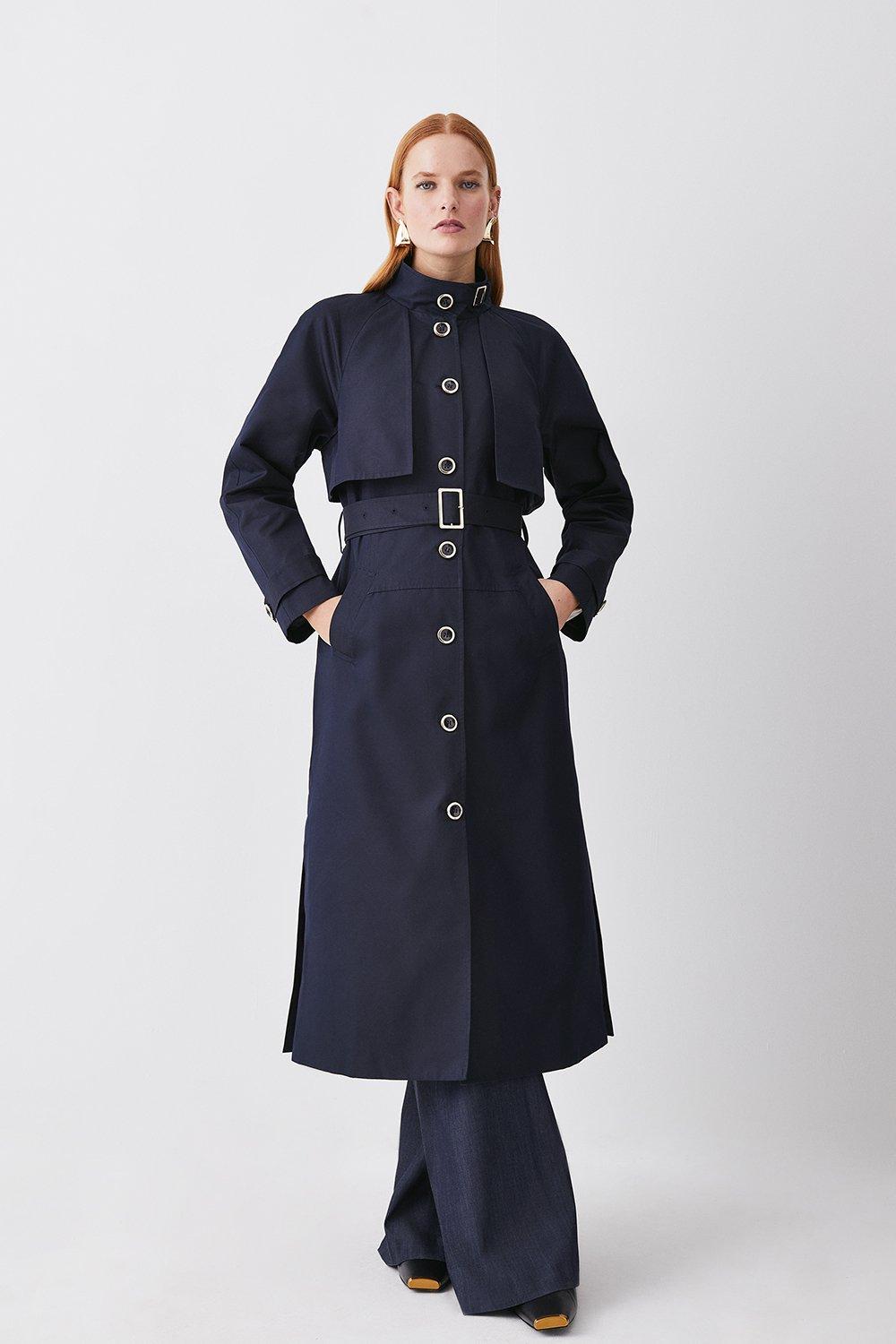 Karen millen navy clearance coat