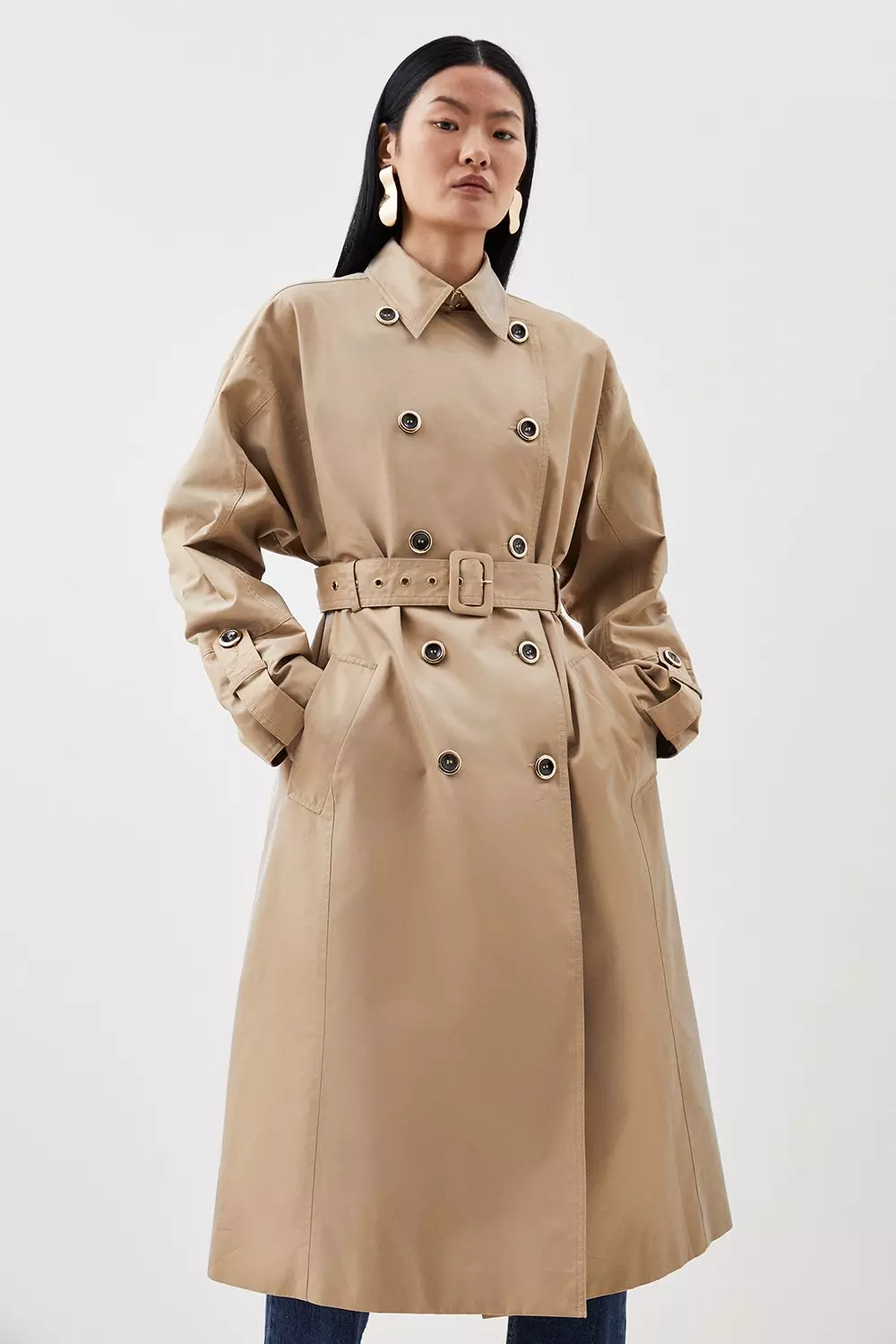 Karen millen belted on sale trench coat camel