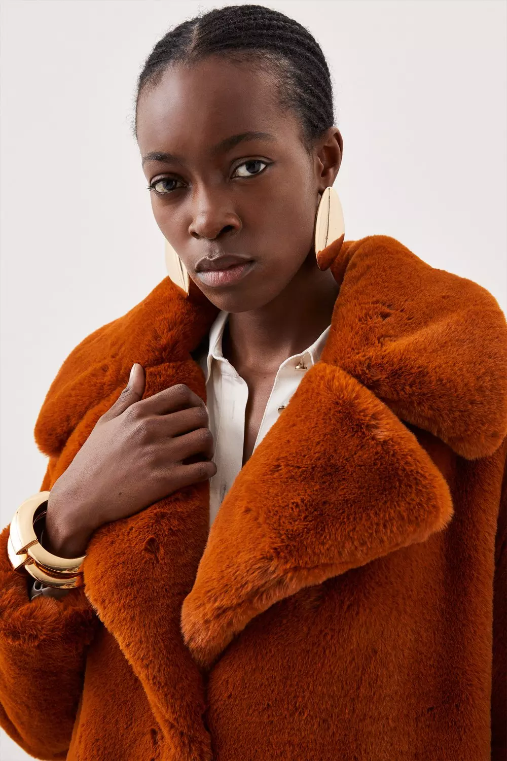 Petite Faux Fur Cocoon Short Coat | Karen Millen