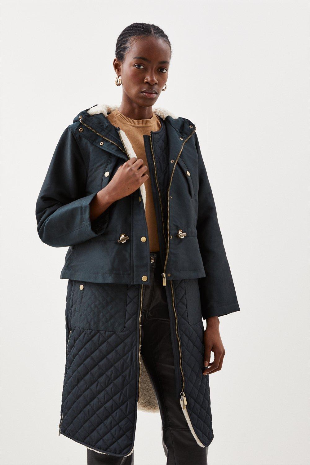 Women's Black Trench Coats | Karen Millen UK