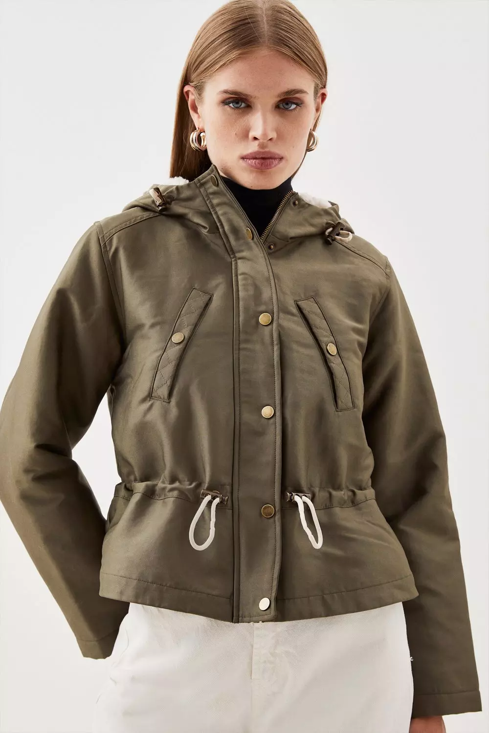 Fur lined trench hot sale coat womens