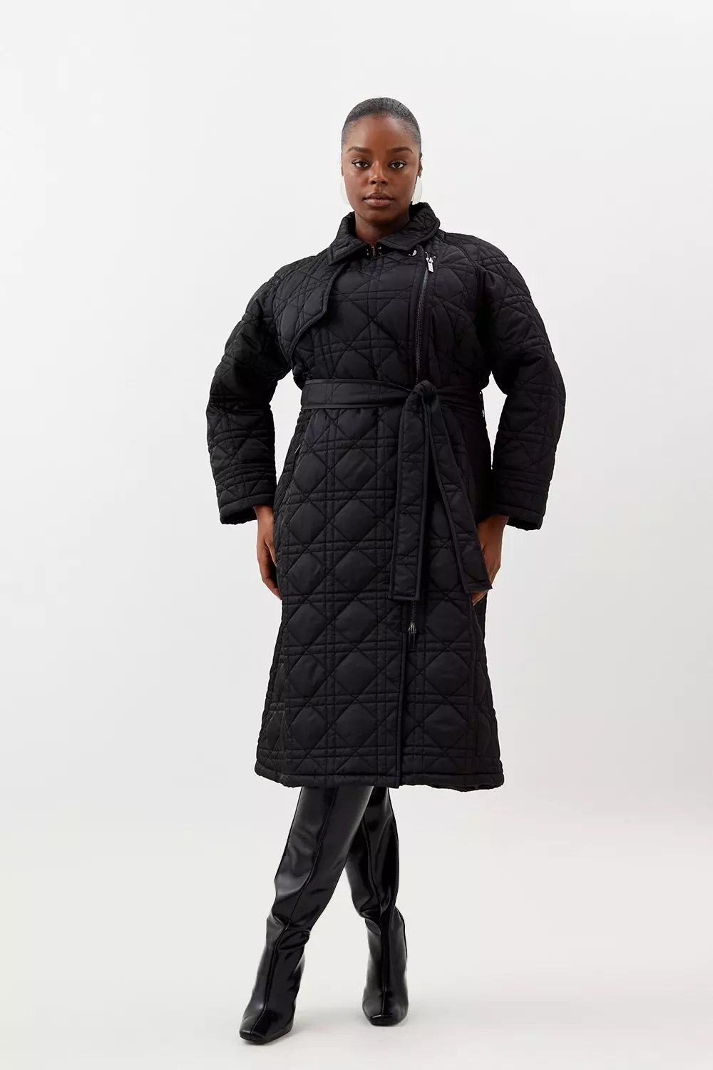 Karen millen black hot sale quilted coat