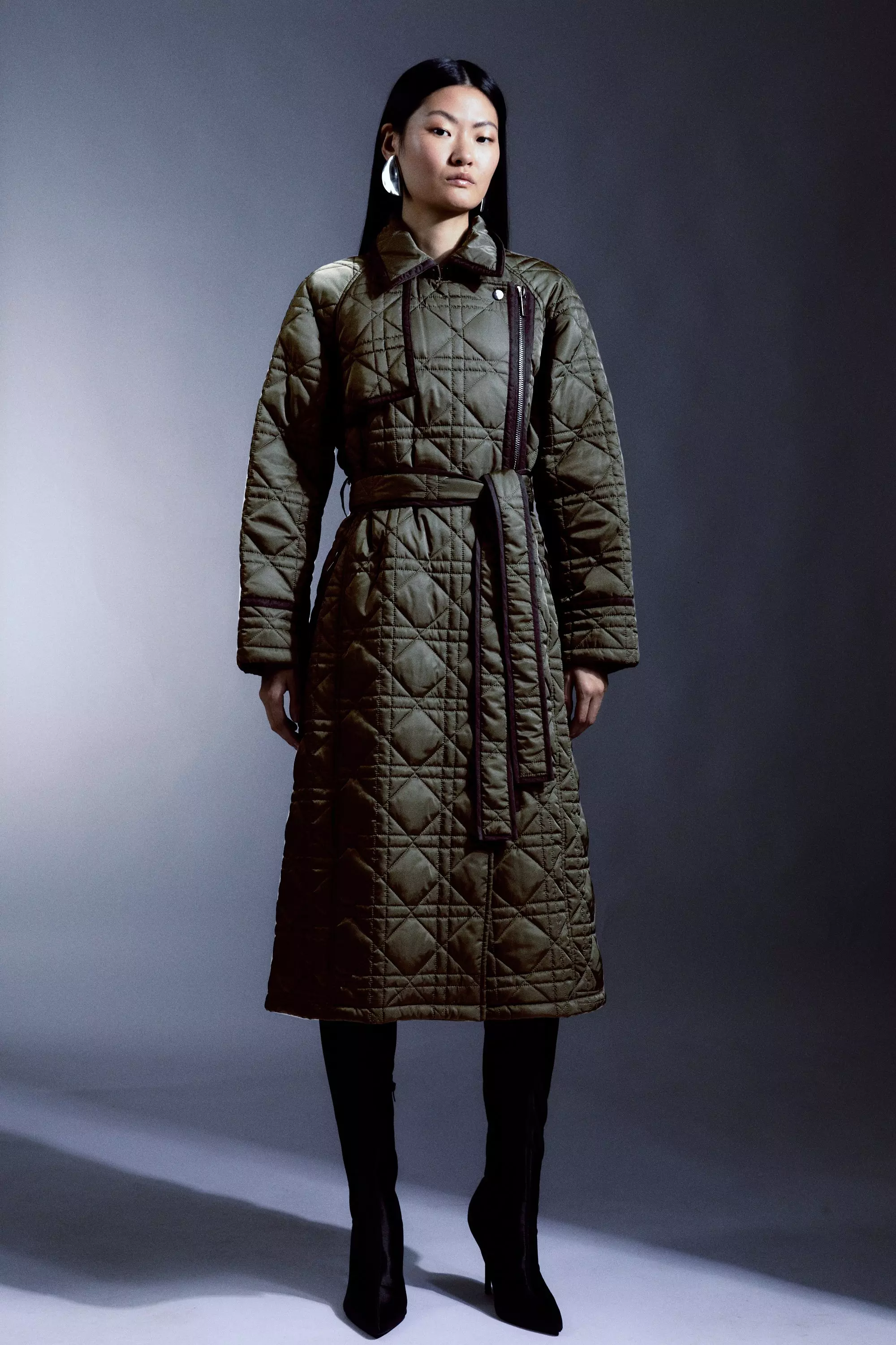 Dazzling Diamond-Quilted Coat by Studio EY