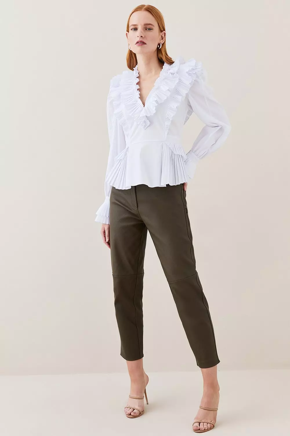 Lydia Millen Petite Leather Slim Leg Pants | Karen Millen