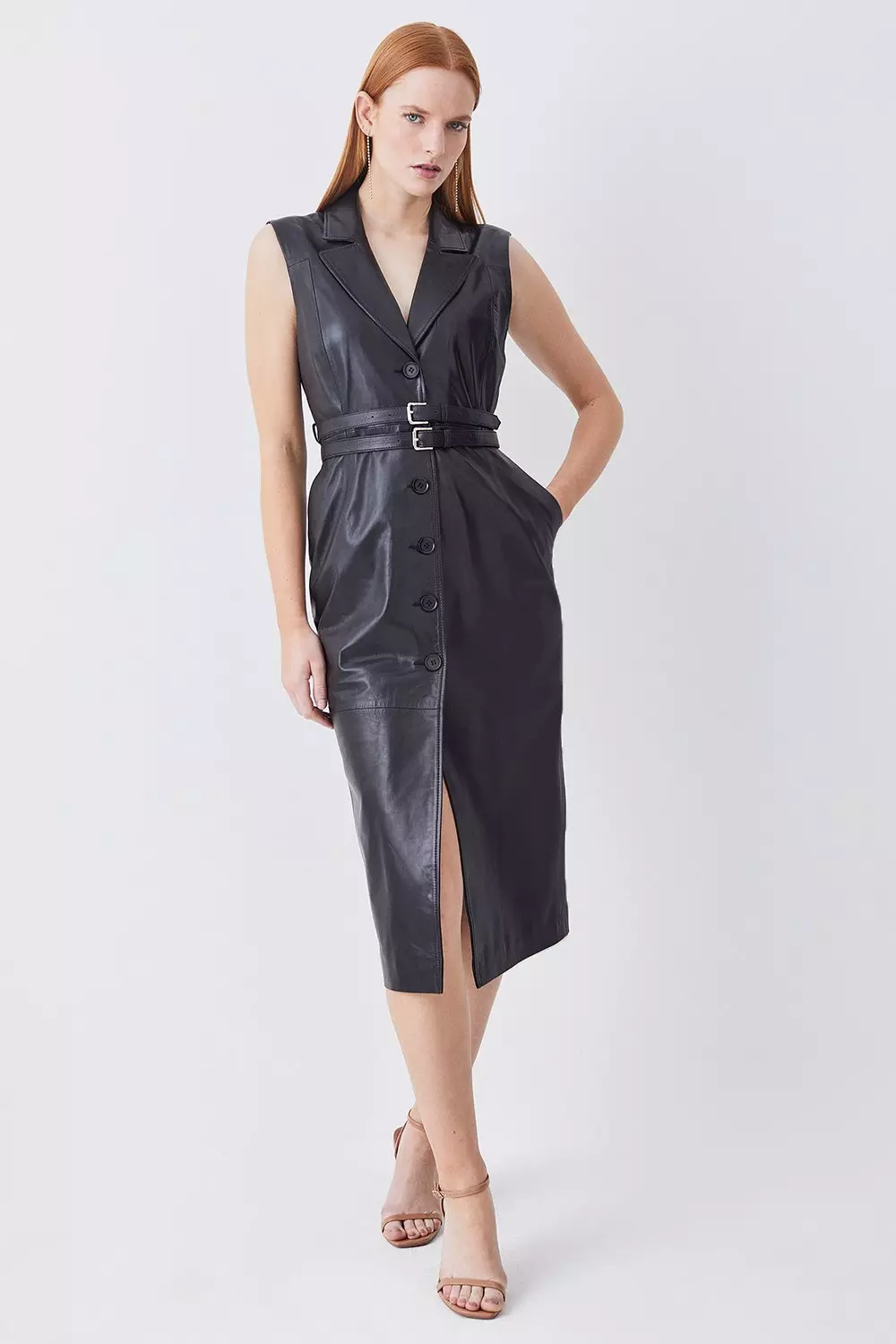 Karen millen hot sale leather dress