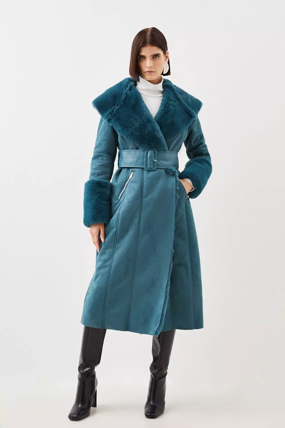 Petite Faux Fur Cocoon Short Coat | Karen Millen