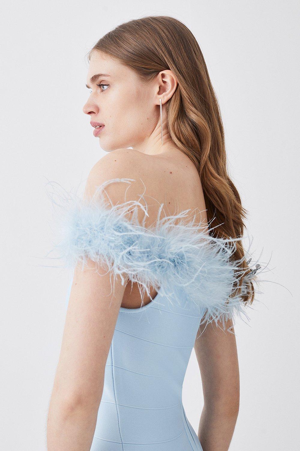 coast holly feather cocktail dress