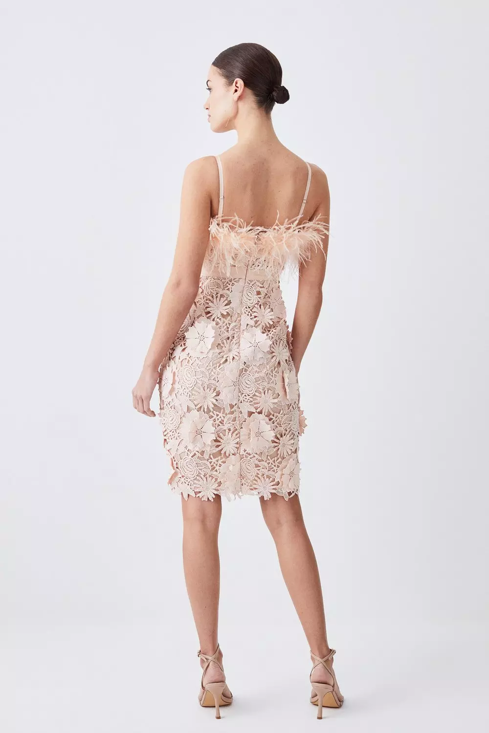 Lace Bandeau Woven Midi Dress