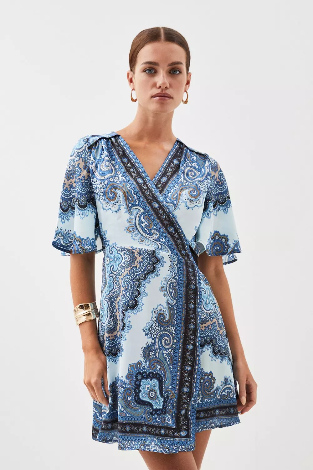 Karen millen shop blue wrap dress