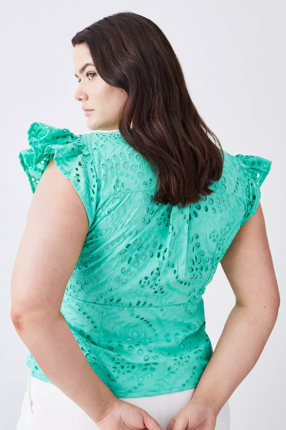 Plus size ruffle store top