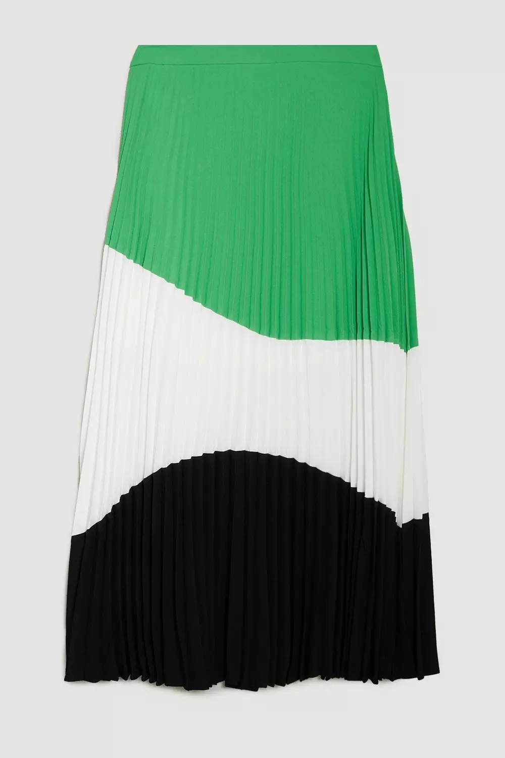 Color Block Pleated Woven Skirt | Karen Millen