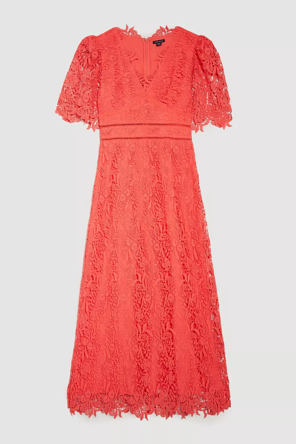 Guipure Lace Flute Sleeved Woven Maxi Dress | Karen Millen