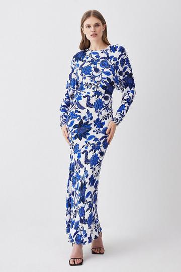 Summer Blues Batwing Midi Dress blue