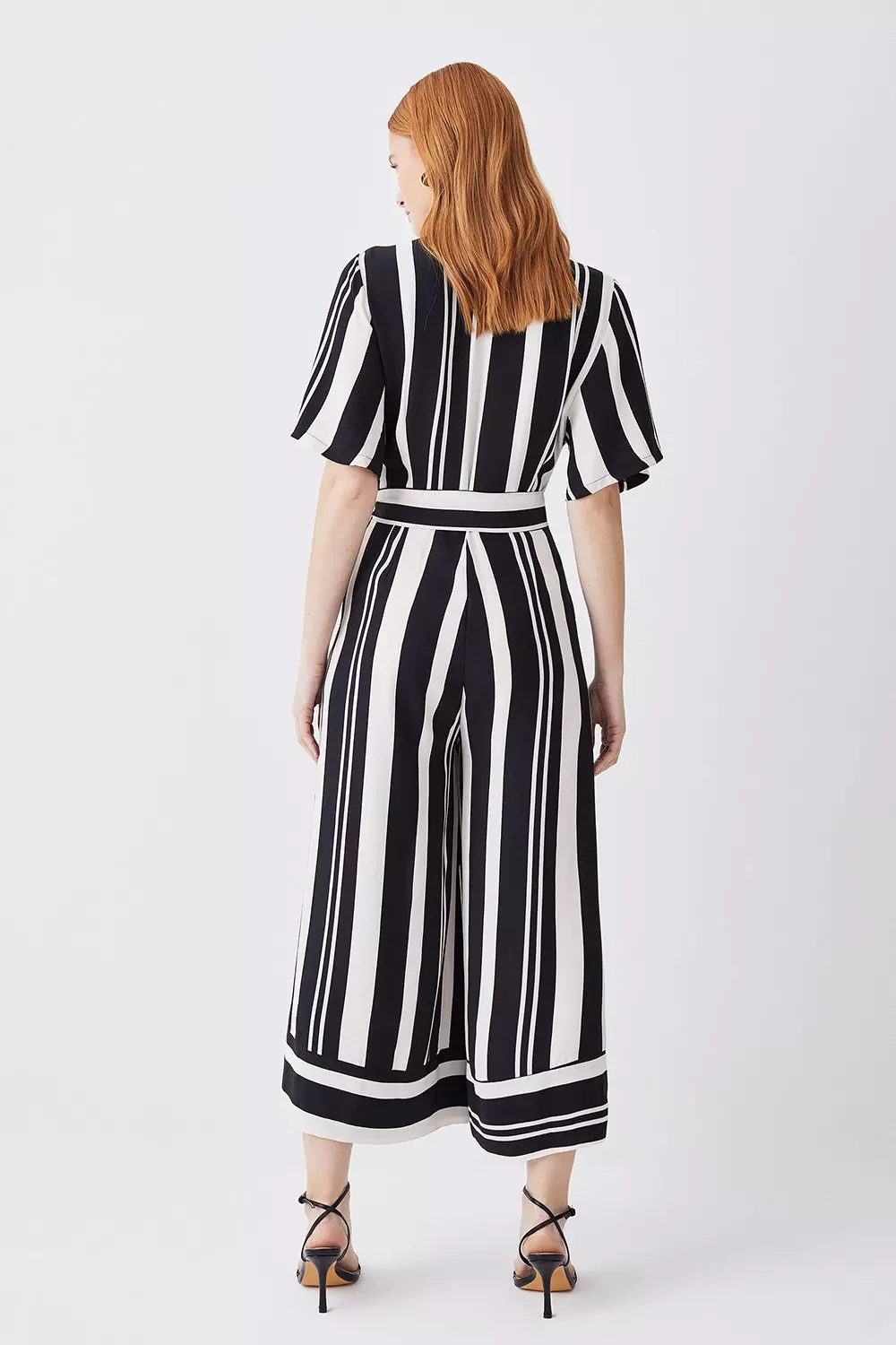 Short sleeve striped store jumpsuit