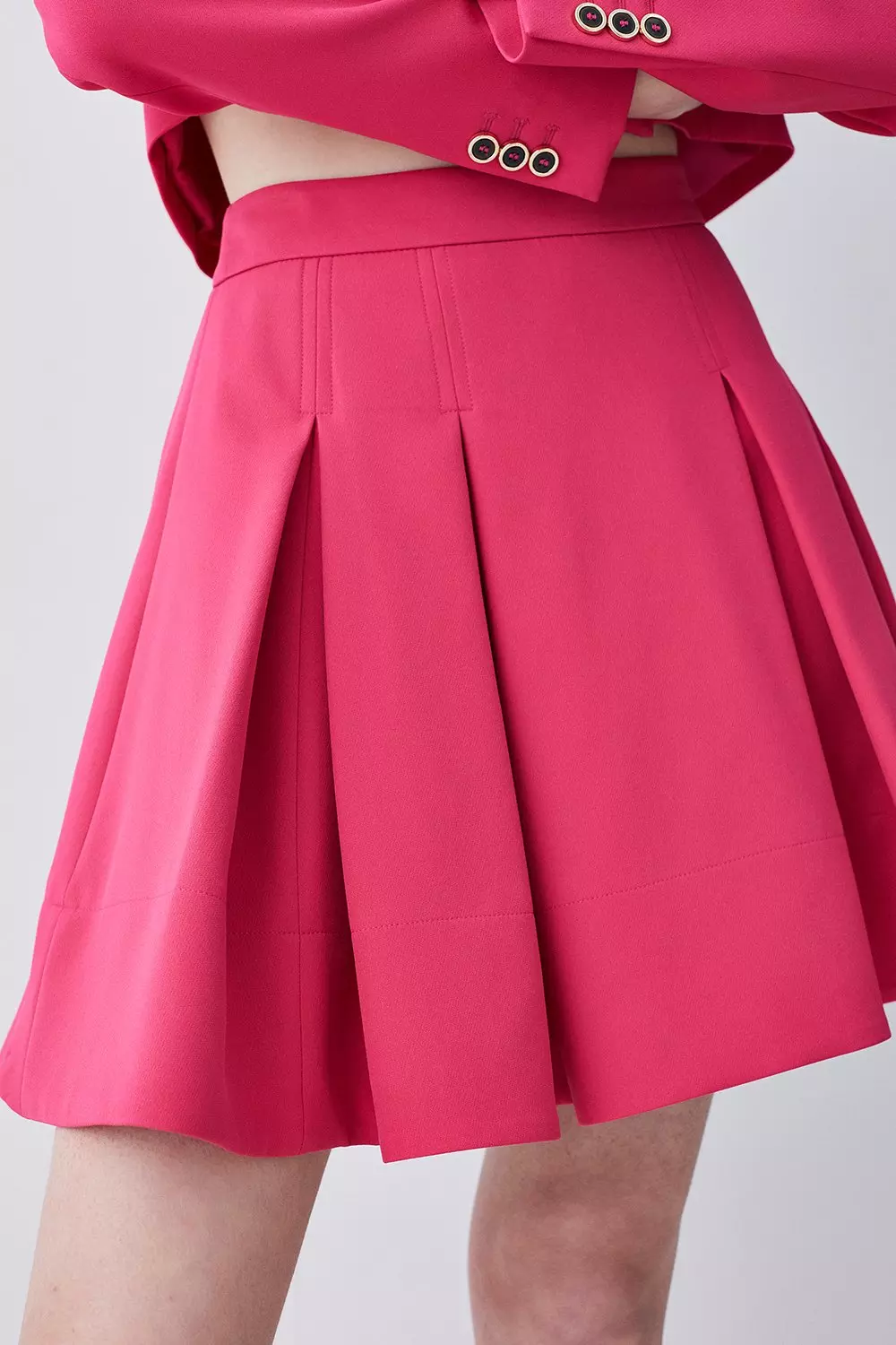 Pink Pleated Mini Skirt (3081762)